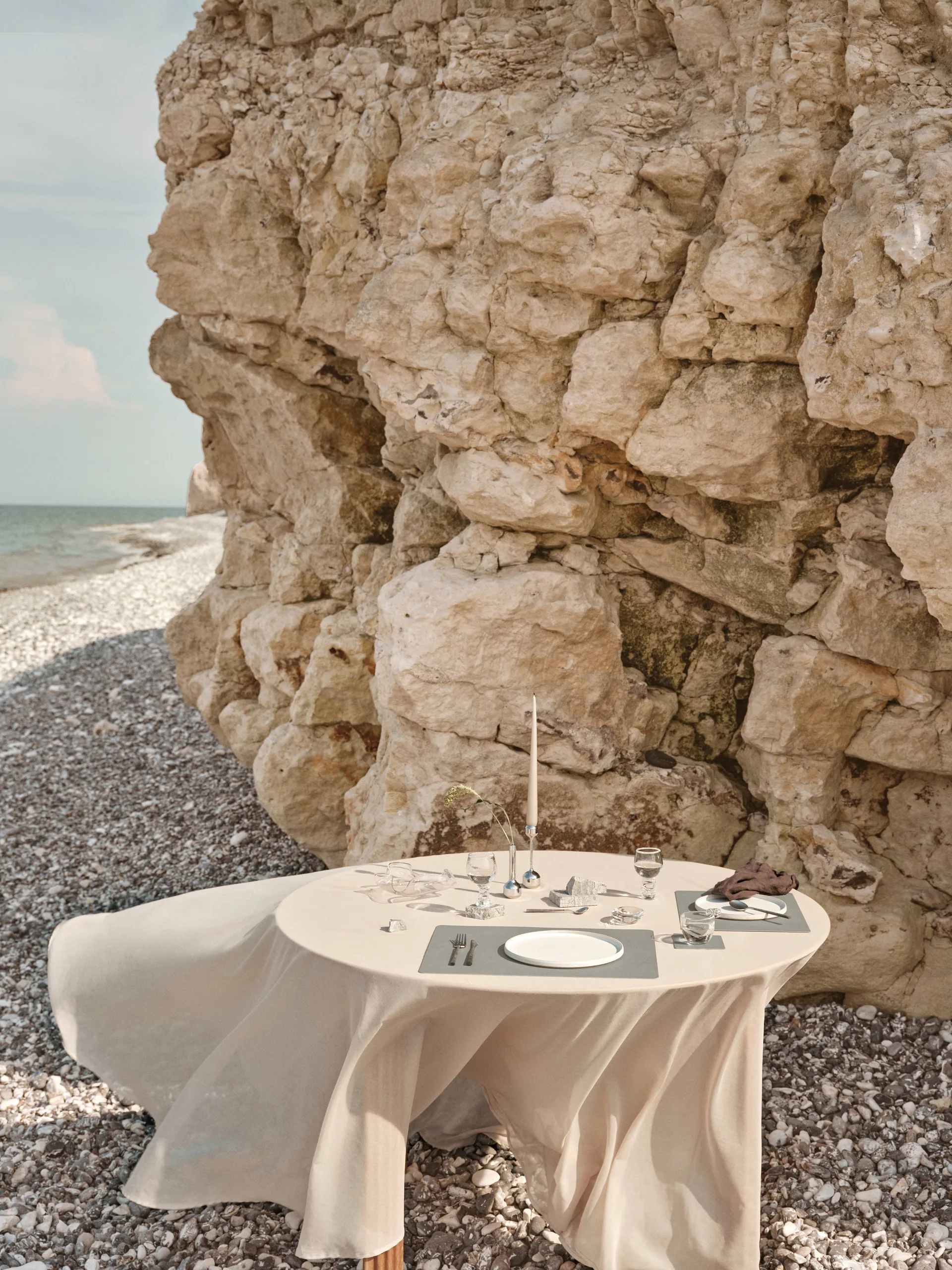 Nupo individual de mesa quadrado L, Flint grey LIND DNA