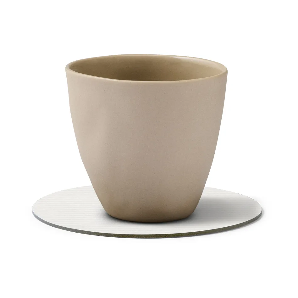 Porta-copos de veludo cotelê, Branco puro, círculo LIND DNA