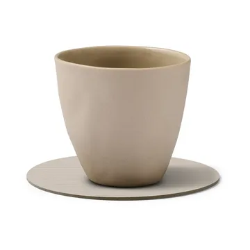 Porta-copos de veludo cotelê - Oyster white, círculo - LIND DNA