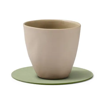 Porta-copos de veludo cotelê - Verde-oliva, círculo - LIND DNA