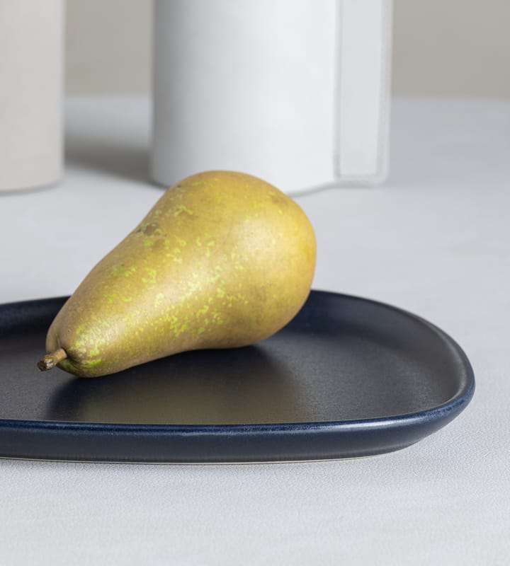 Prato pequeno Curve Stoneware 19x22 cm, azul marinho LIND DNA