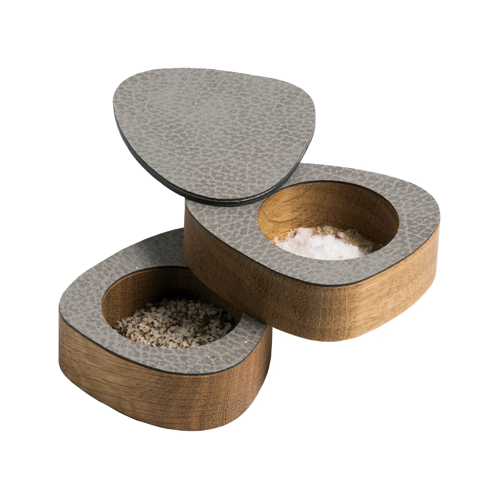 Saleiro e pimenteiro Curve 2 un., Natural-antracite LIND DNA
