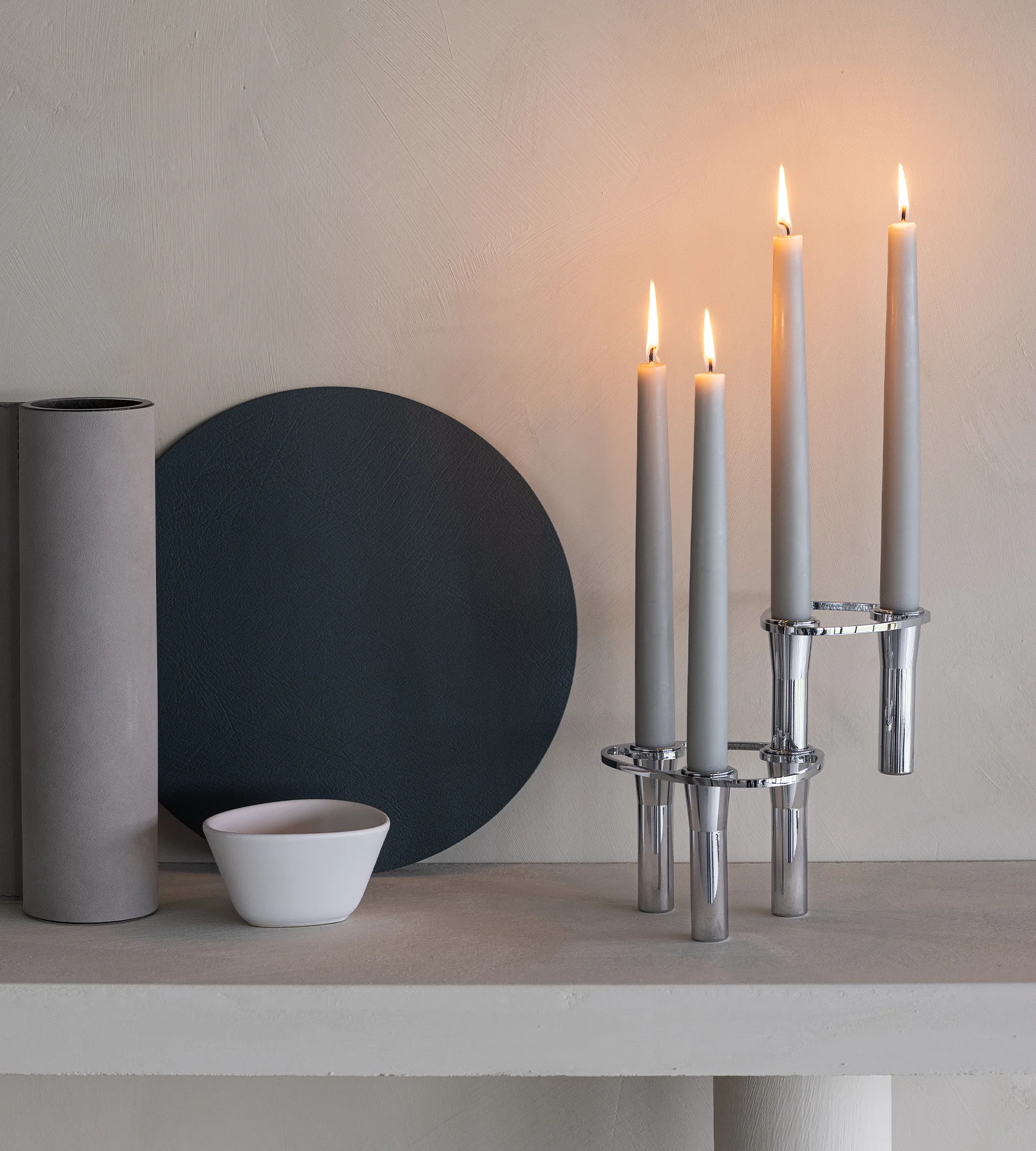 Suporte de velas combinável Lind Curve cromado, Duplo LIND DNA