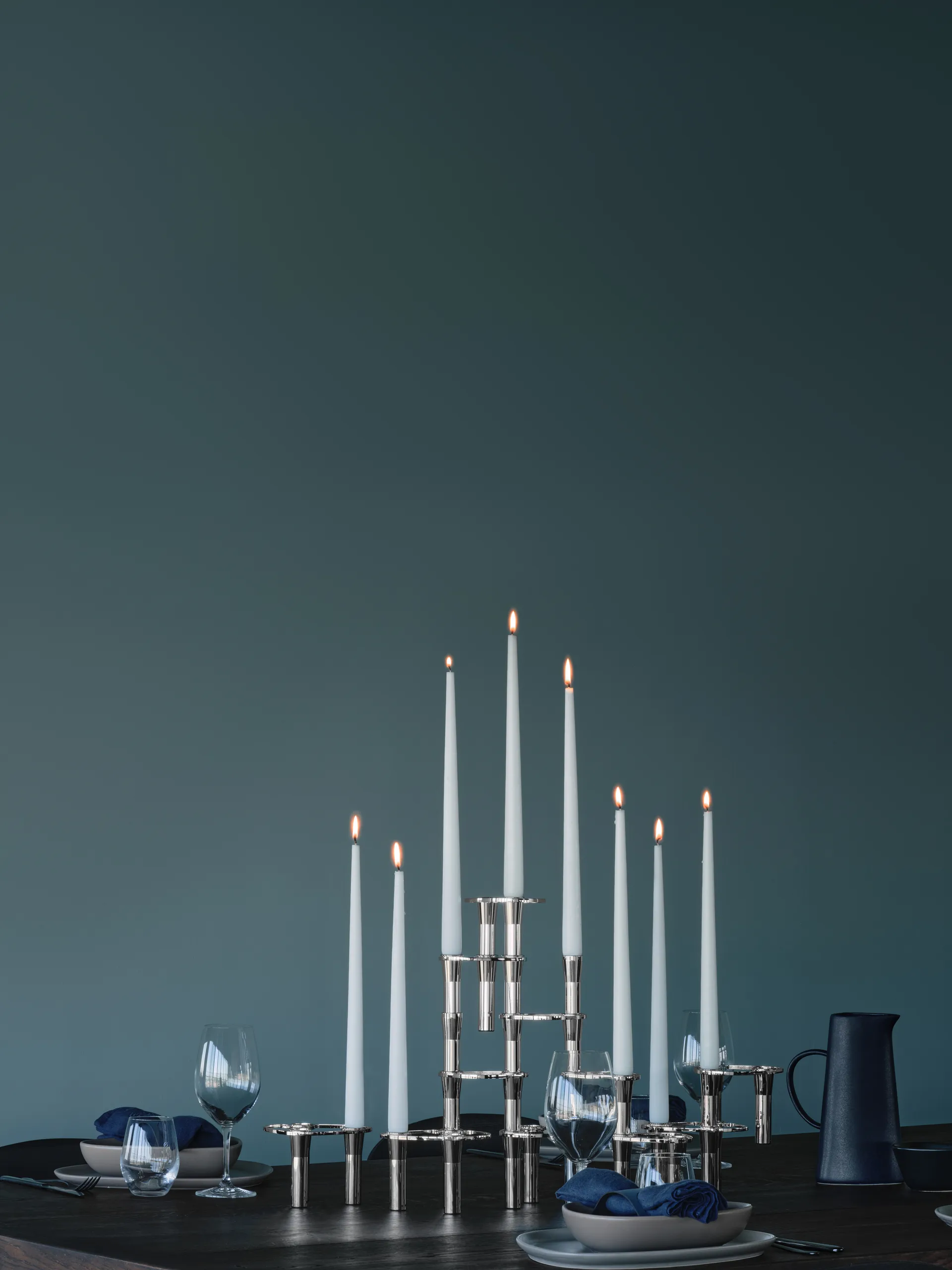 Suporte de velas combinável Lind Curve cromado, Triple LIND DNA
