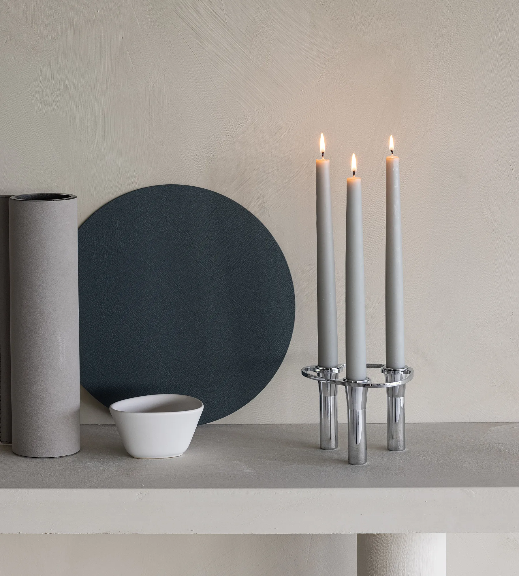 Suporte de velas combinável Lind Curve cromado, Triple LIND DNA