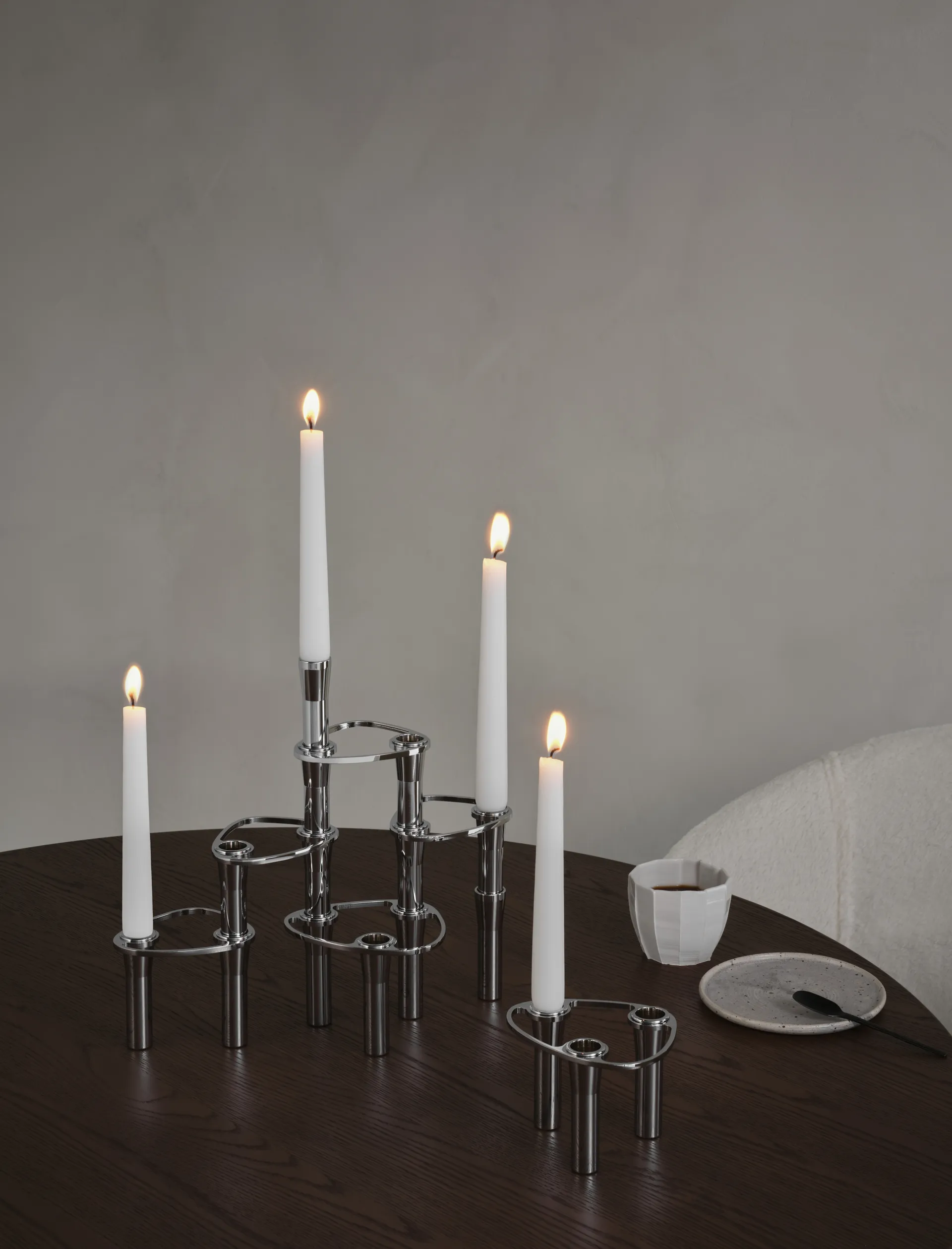Suporte de velas combinável Lind Curve cromado, Único LIND DNA