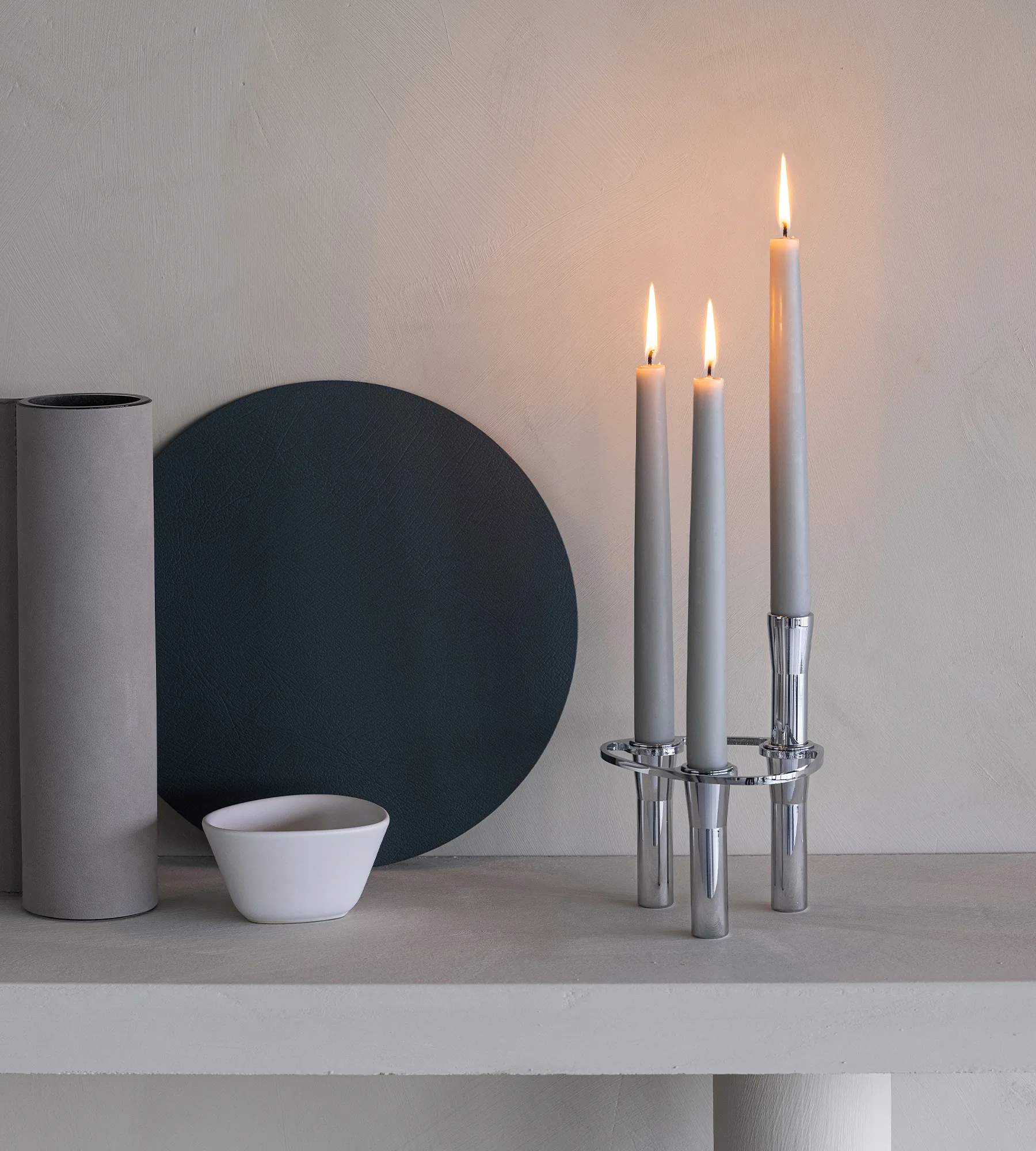 Suporte de velas combinável Lind Curve cromado, Único LIND DNA