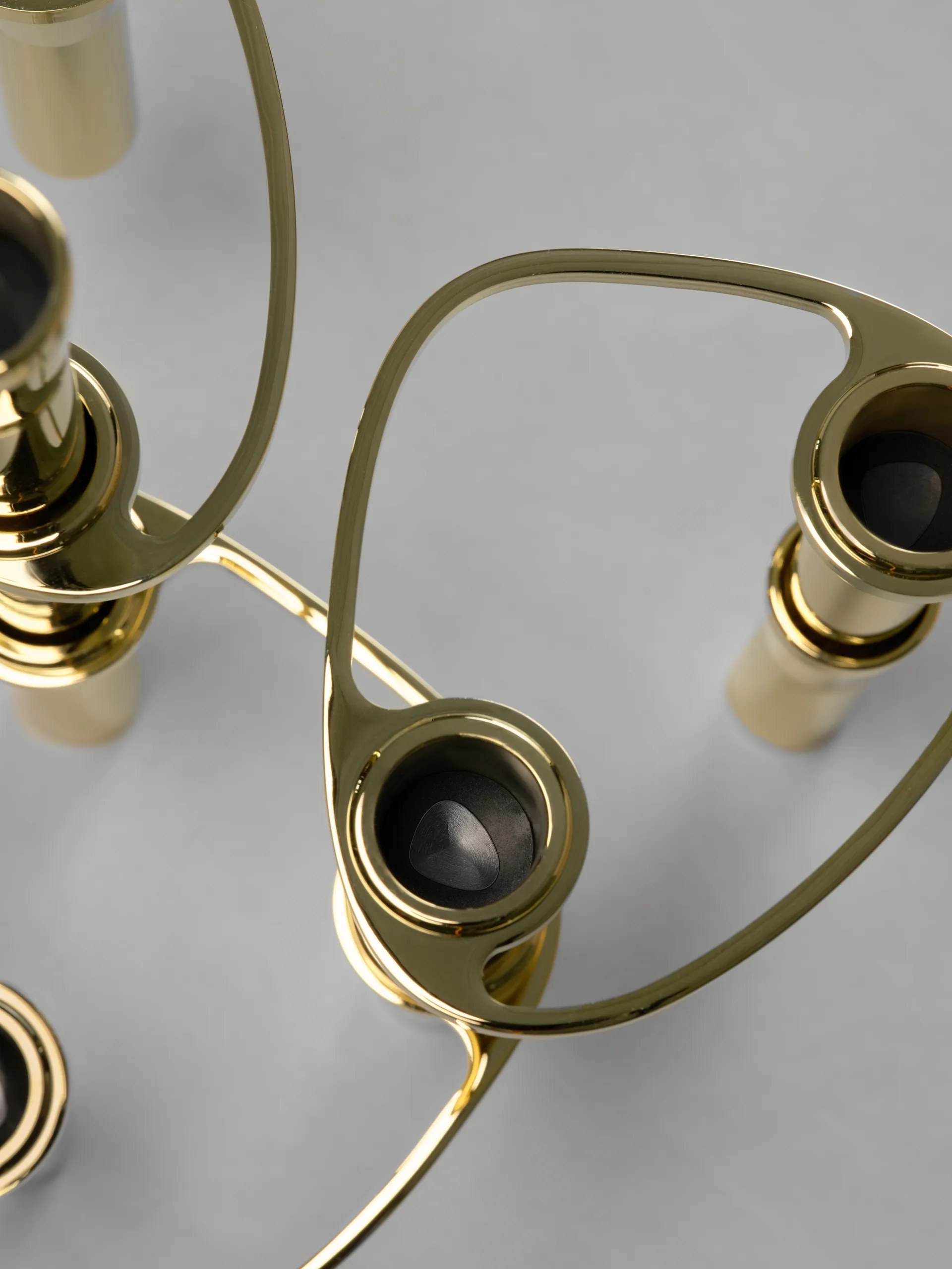 Suportes de vela combinável combinável Lind Curve banhado a ouro 24K , Duplo LIND DNA