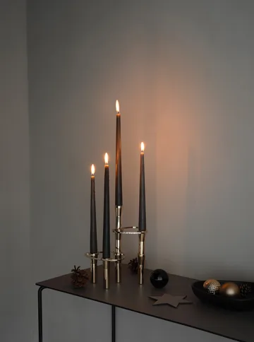 Suportes de vela combinável combinável Lind Curve banhado a ouro 24K  - Duplo - LIND DNA