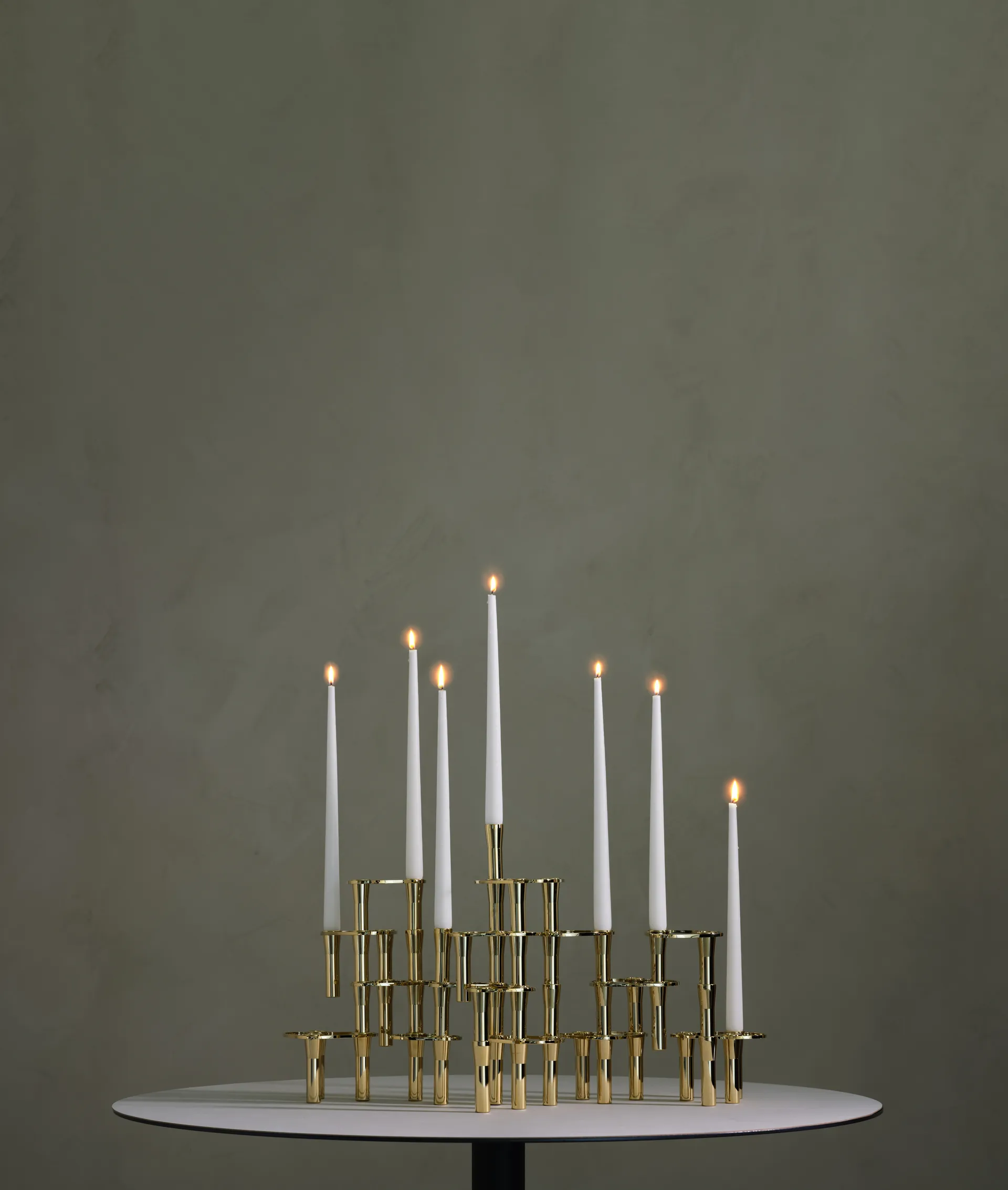 Suportes de vela combinável combinável Lind Curve banhado a ouro 24K , Duplo LIND DNA