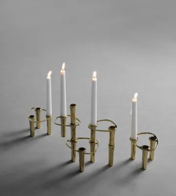 Suportes de vela combinável combinável Lind Curve banhado a ouro 24K  - Duplo - LIND DNA