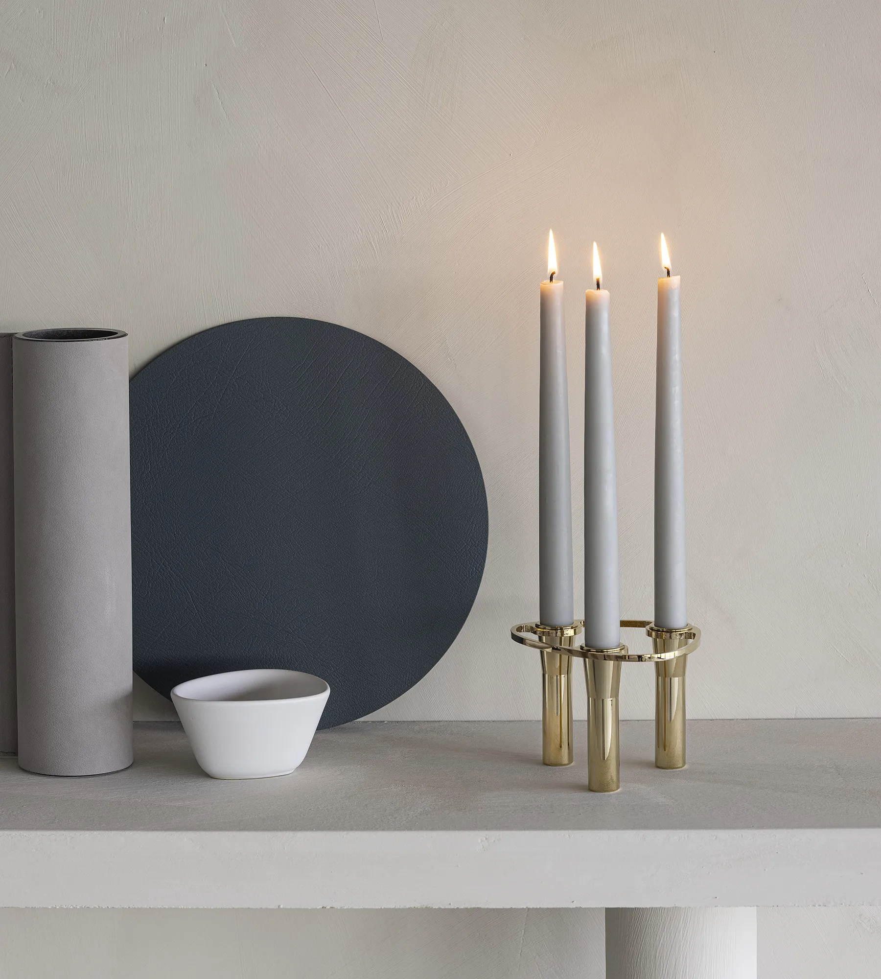 Suportes de vela combinável combinável Lind Curve banhado a ouro 24K , Triple LIND DNA