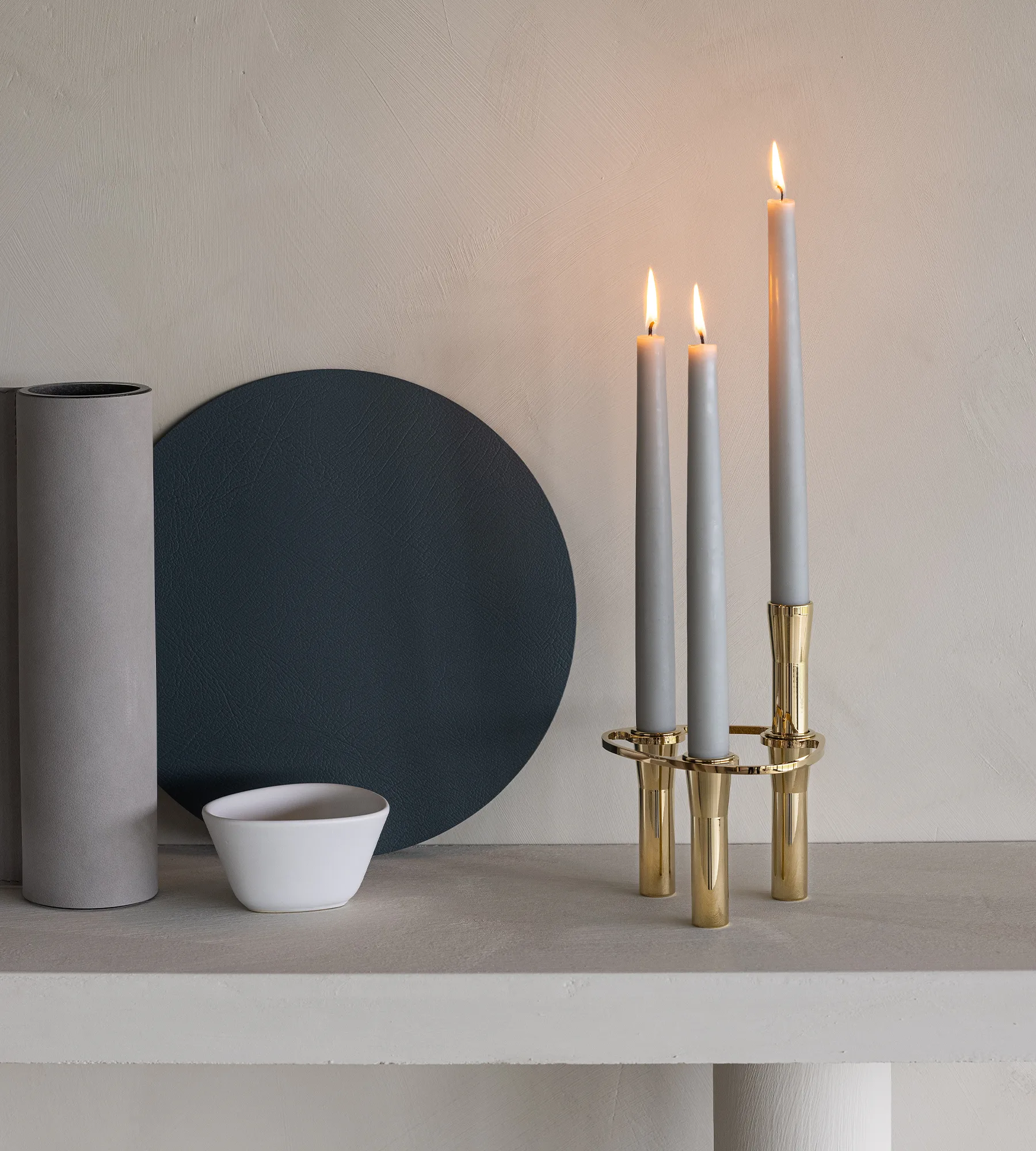 Suportes de vela combinável combinável Lind Curve banhado a ouro 24K , Único LIND DNA