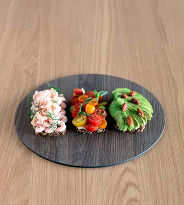 Tábua de cortar Cut & Serve redonda M - Walnut - LIND DNA