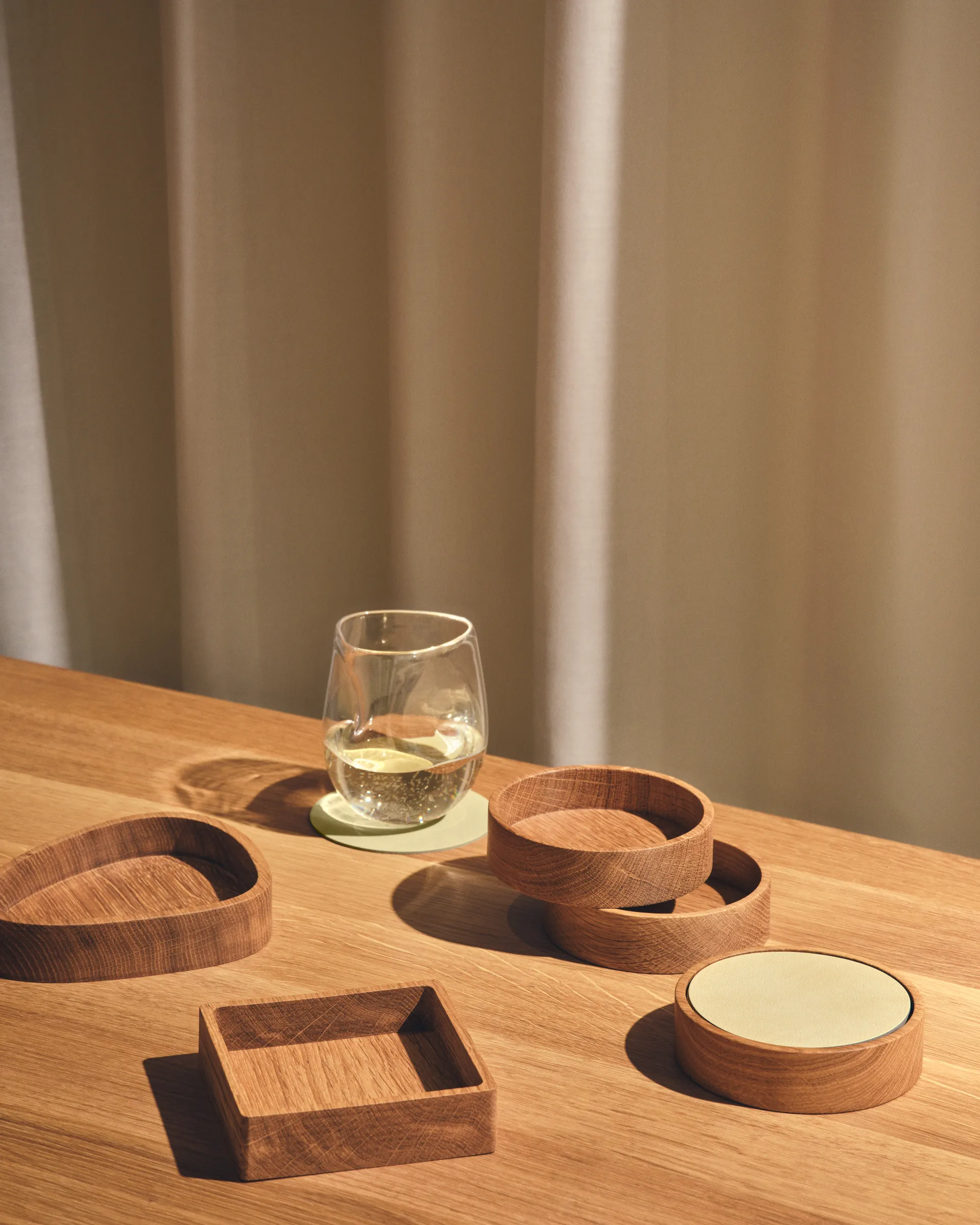 Wood Box armazenamento para porta-copos, Nature-oak, quadrado, S LIND DNA