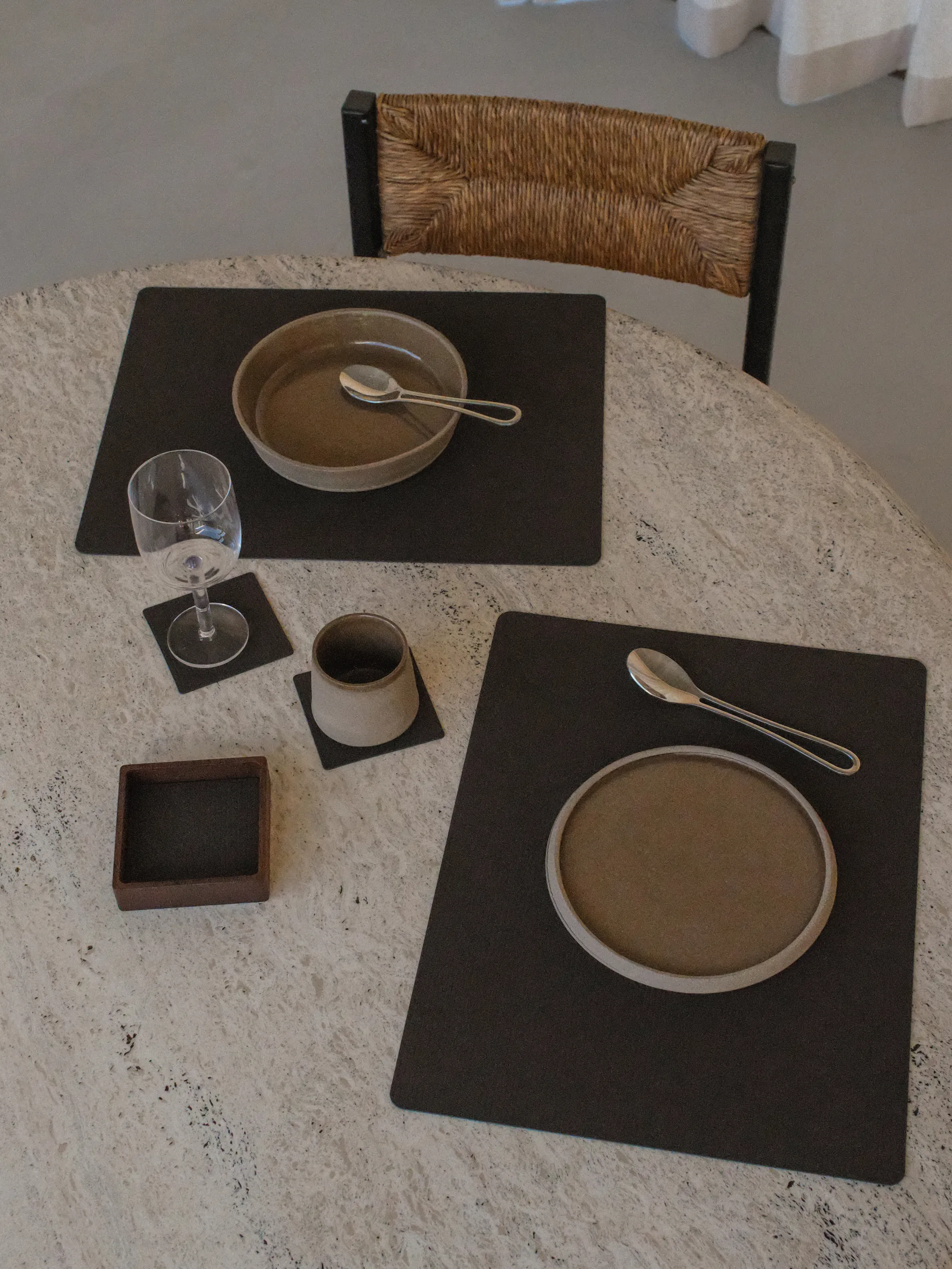 Wood Box armazenamento para porta-copos, Smoked-oak, quadrado, S LIND DNA