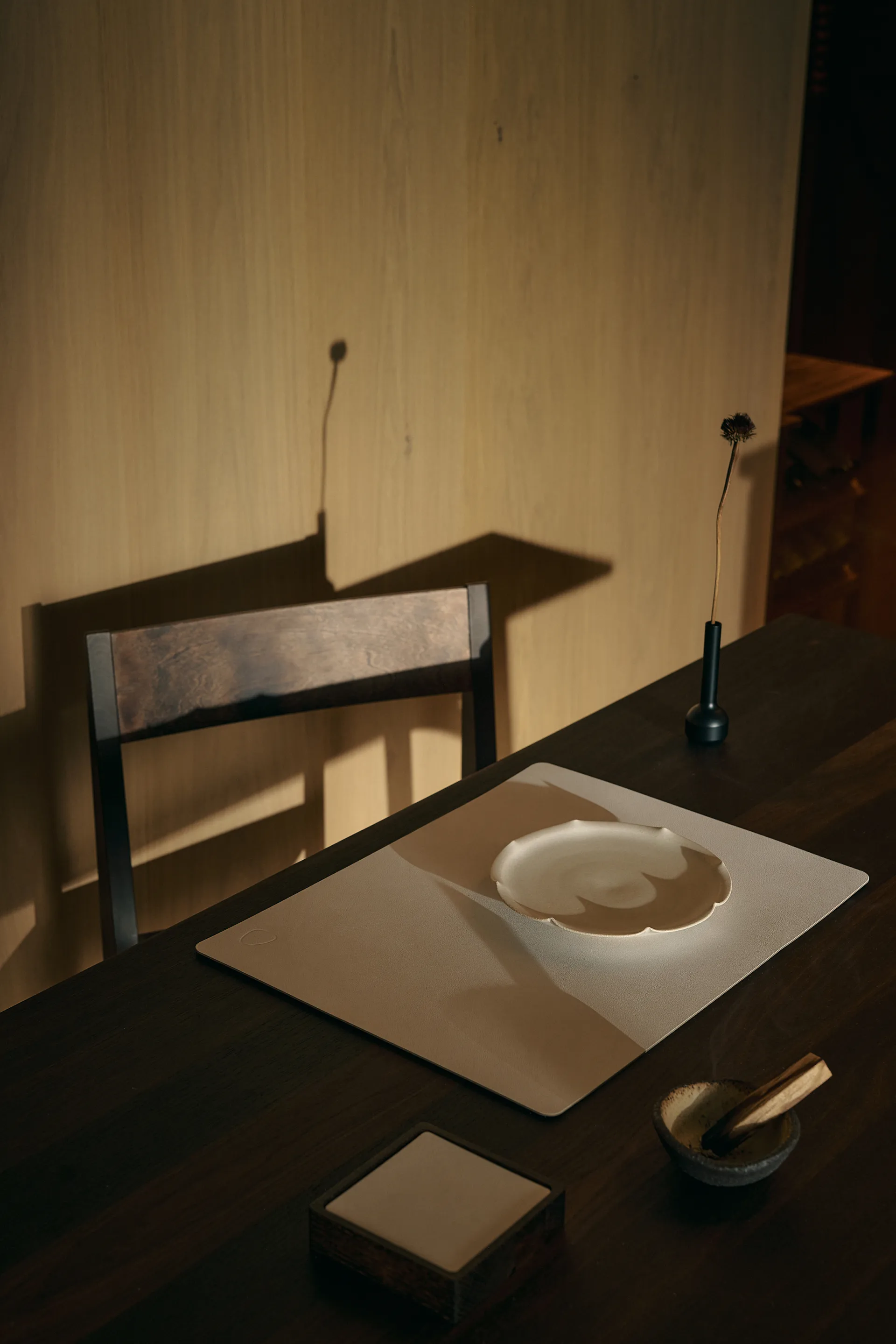 Wood Box armazenamento para porta-copos, Smoked-oak, quadrado, S LIND DNA