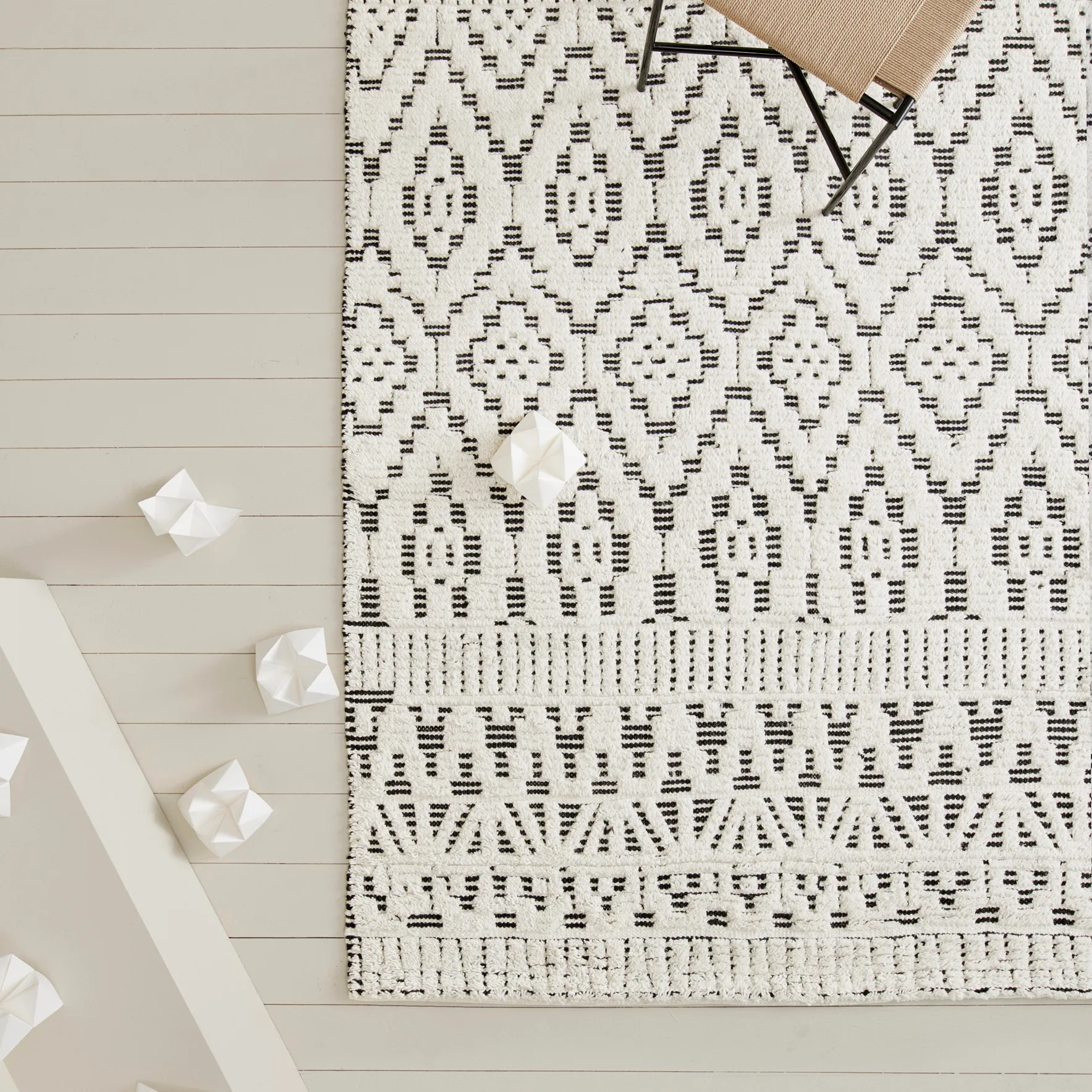 Carpete de lã Zelbio 170x240 cm, White-black Linie Design