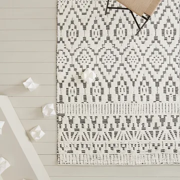 Carpete de lã Zelbio 170x240 cm - White-black - Linie Design