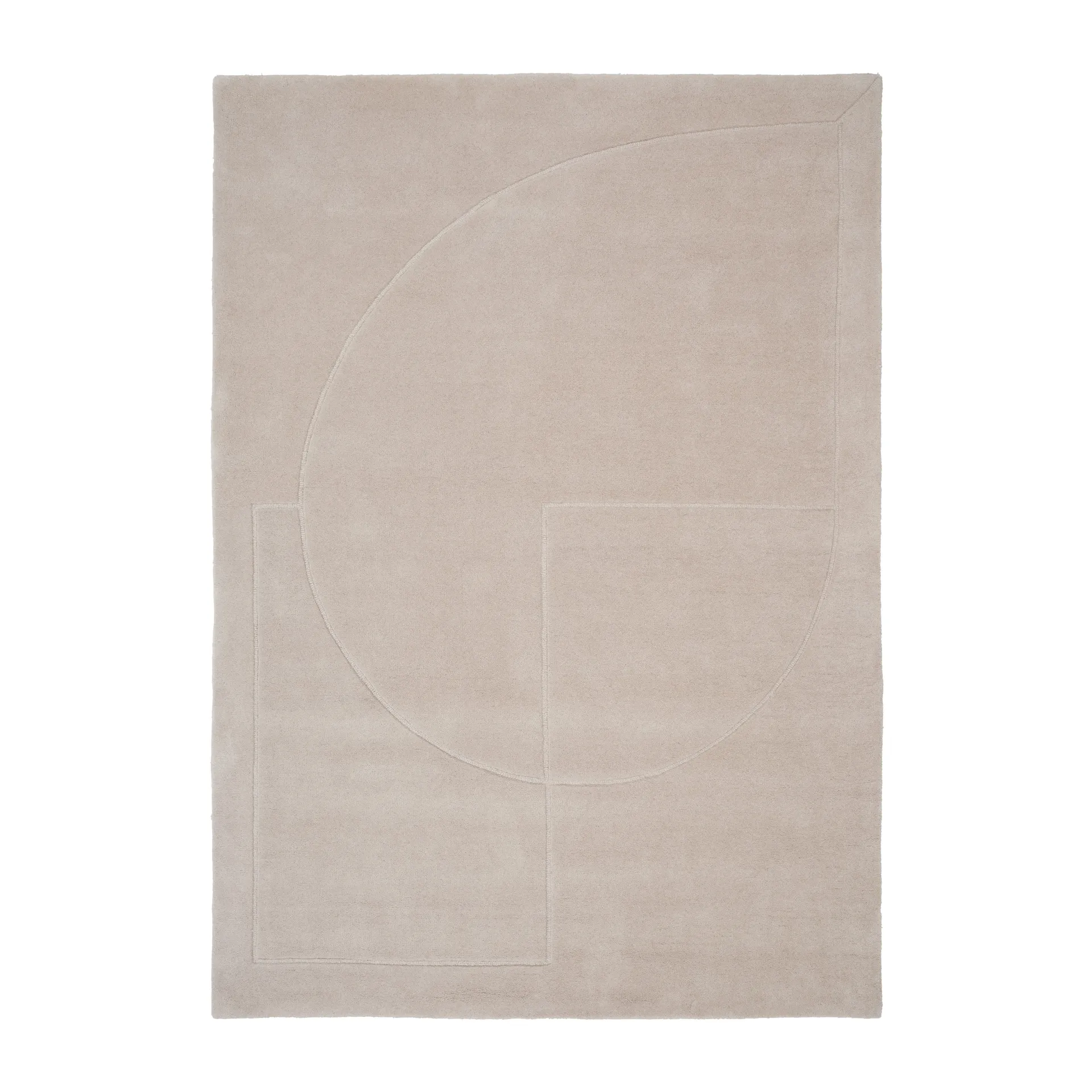 Lineal Poem tapete de lã, Bege. 170x240 cm Linie Design