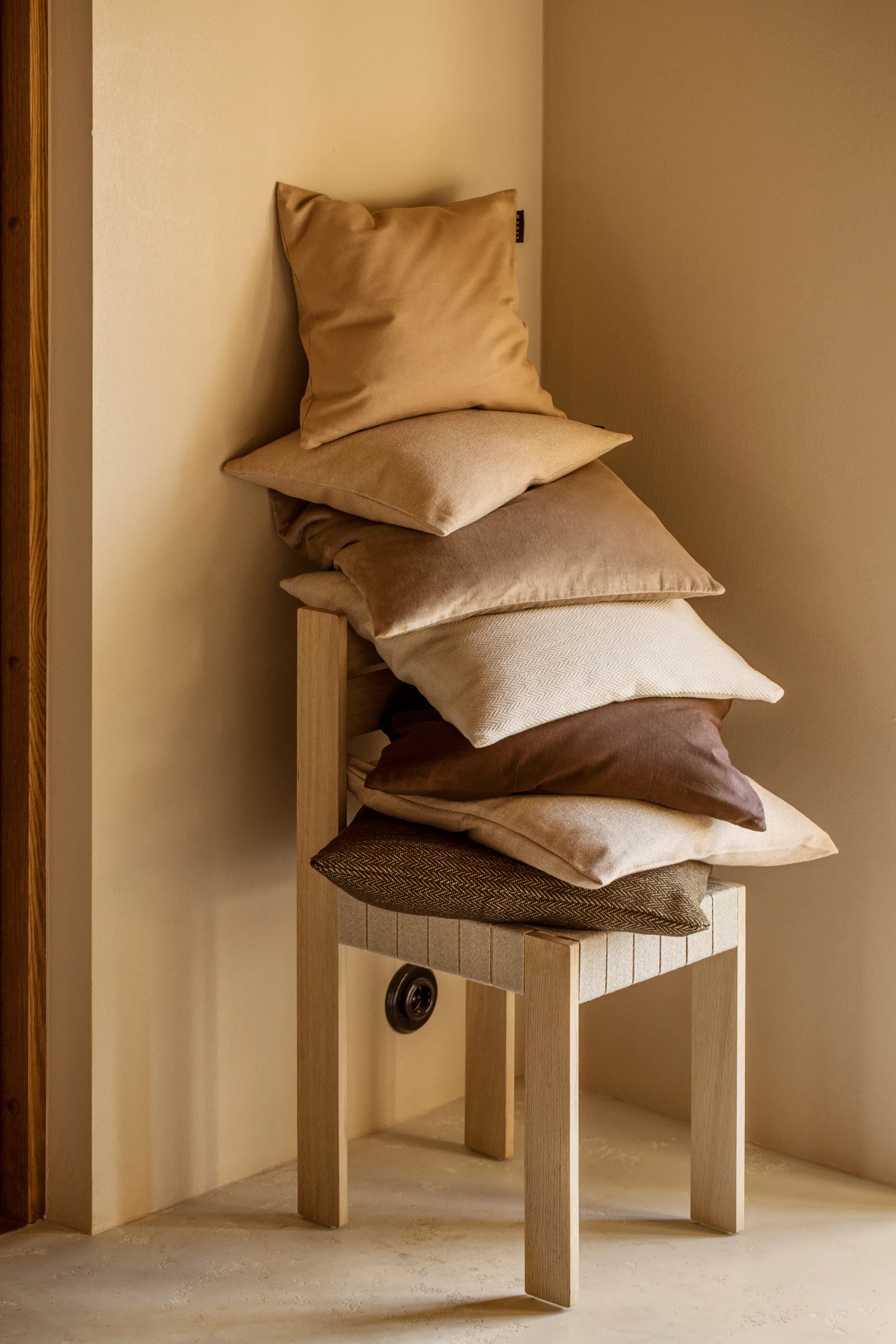 Capa de almofada Shepard 50x50 cm, Branco pálido cinza claro Linum