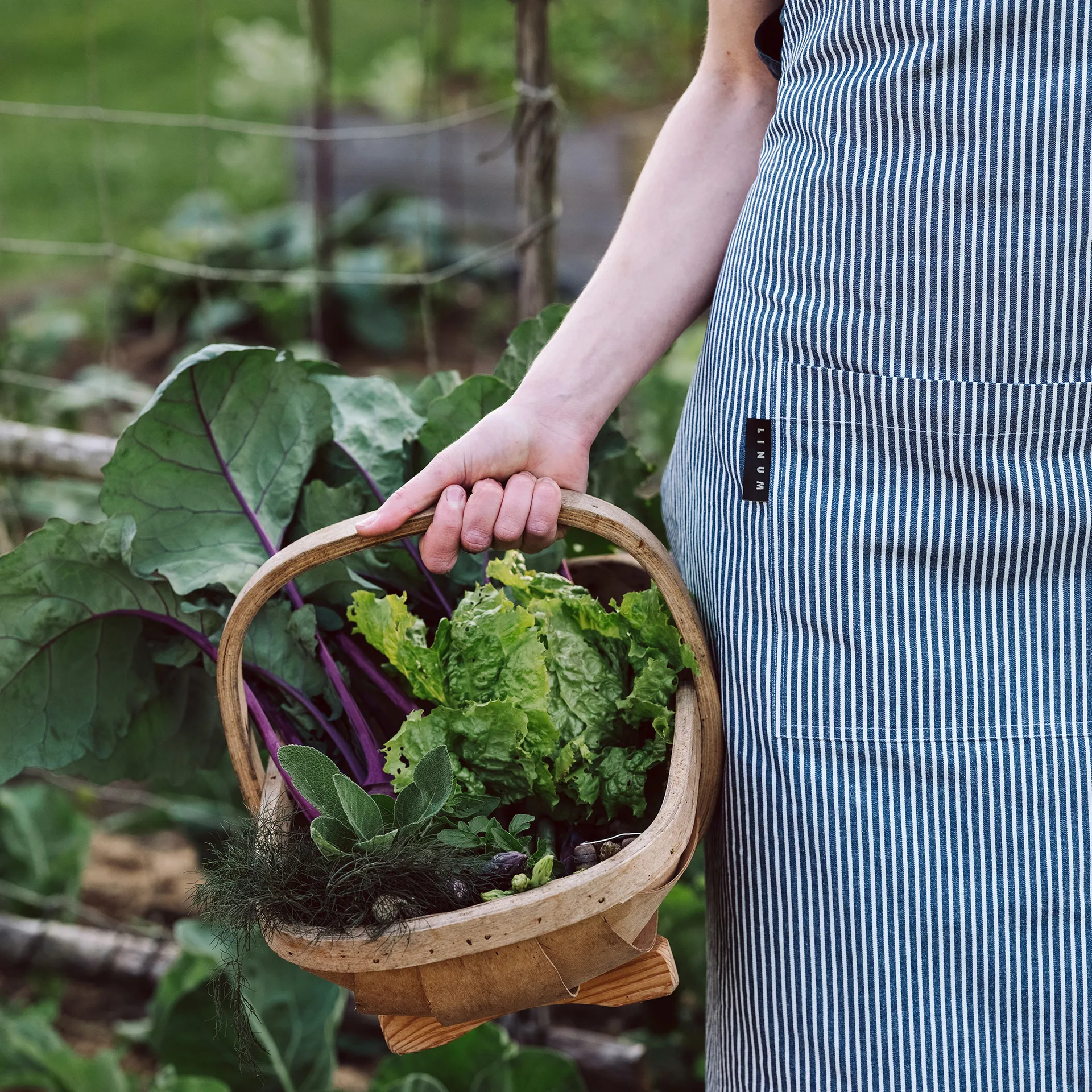 Emma avental, Azul índigo Linum