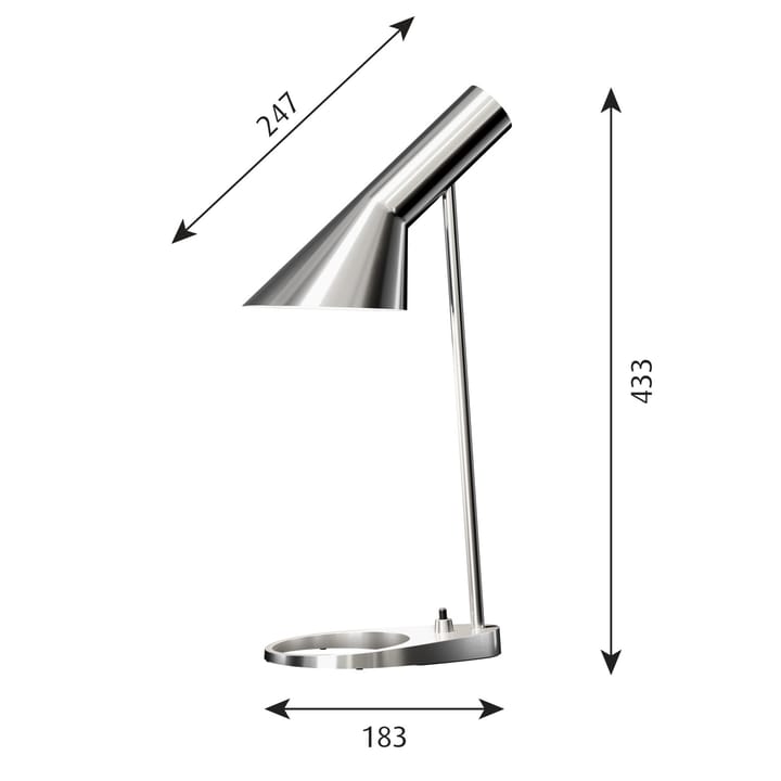 Candeeiro de mesa AJ MINI, Aço inoxidável polido Louis Poulsen