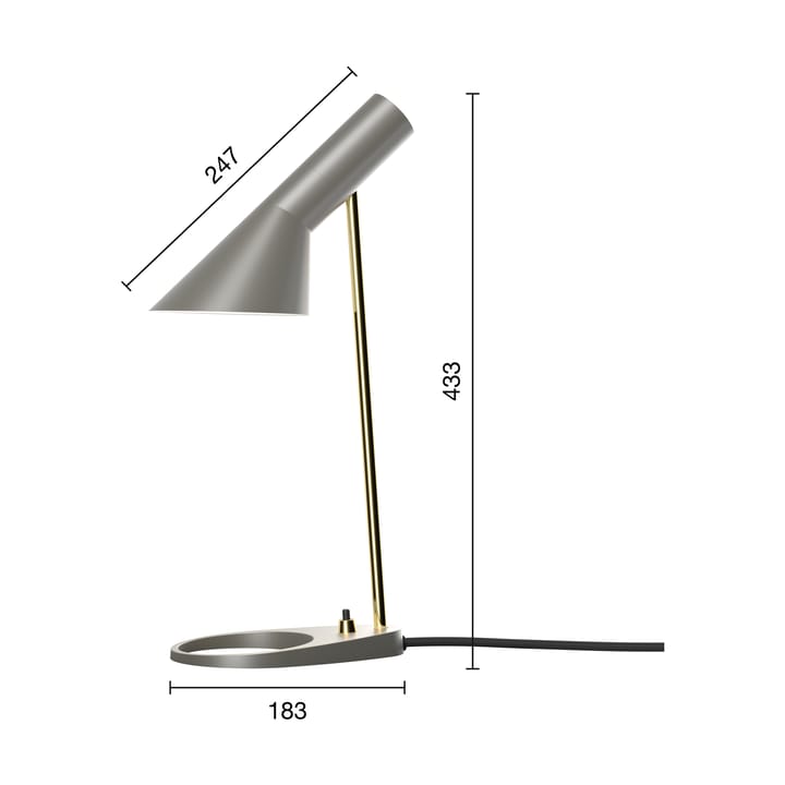 Candeeiro de mesa AJ MINI, Brass-warm grey Louis Poulsen