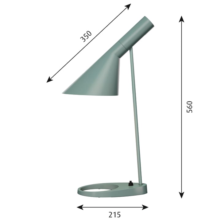 Candeeiro de mesa AJ, Petróleo leve Louis Poulsen