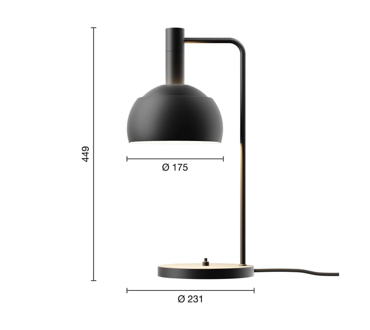 Candeeiro de mesa FJ Elements Ø17,5 cm, Black Louis Poulsen