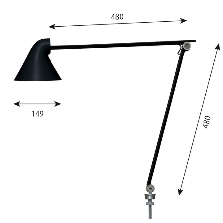 Candeeiro de mesa NJP Ø10 mm, Preto Louis Poulsen