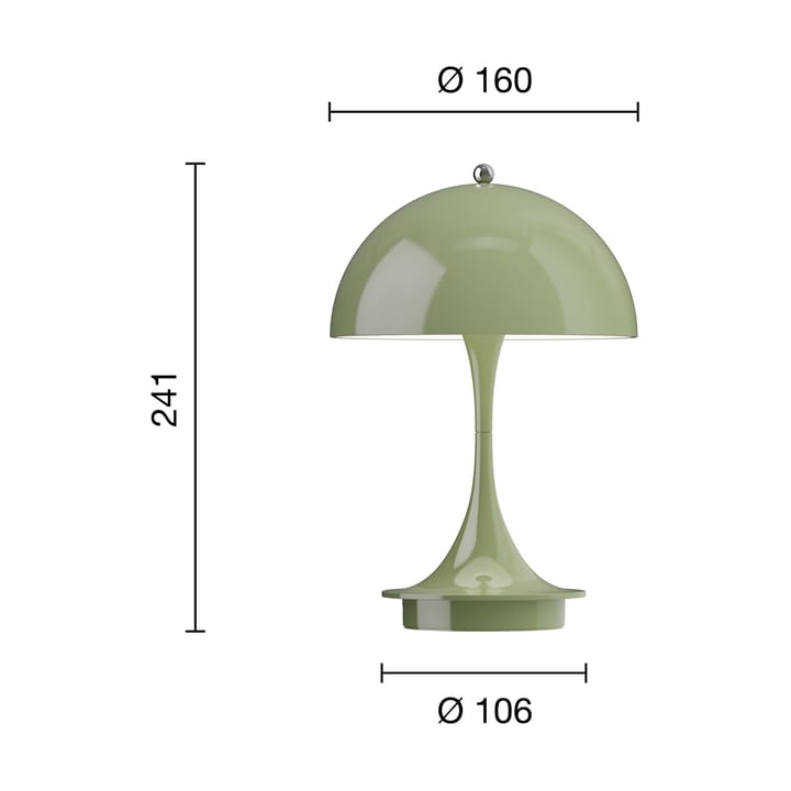 Candeeiro de mesa Panthella 160 portable, Green Louis Poulsen