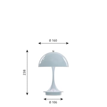 Candeeiro de mesa Panthella 160 portable - Light blue - Louis Poulsen