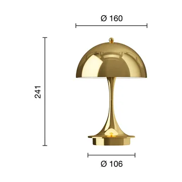 Candeeiro de mesa Panthella 160 Portable v3 - Brass metallised - Louis Poulsen