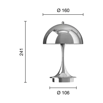 Candeeiro de mesa Panthella 160 Portable v3 - Chrome - Louis Poulsen