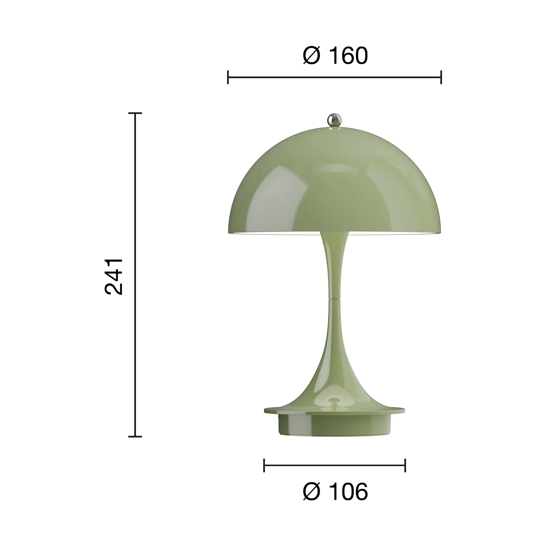Candeeiro de mesa Panthella 160 Portable v3, Green Louis Poulsen