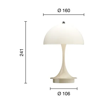 Candeeiro de mesa Panthella 160 Portable v3 - Opal beige - Louis Poulsen