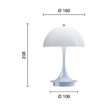 Candeeiro de mesa Panthella 160 Portable v3 - Opal pale blue - Louis Poulsen