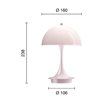 Candeeiro de mesa Panthella 160 Portable v3 - Opal pale rose - Louis Poulsen