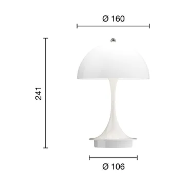 Candeeiro de mesa Panthella 160 Portable v3 - Opal white - Louis Poulsen