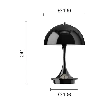 Candeeiro de mesa Panthella 160 Portable v3 - Opaque black - Louis Poulsen