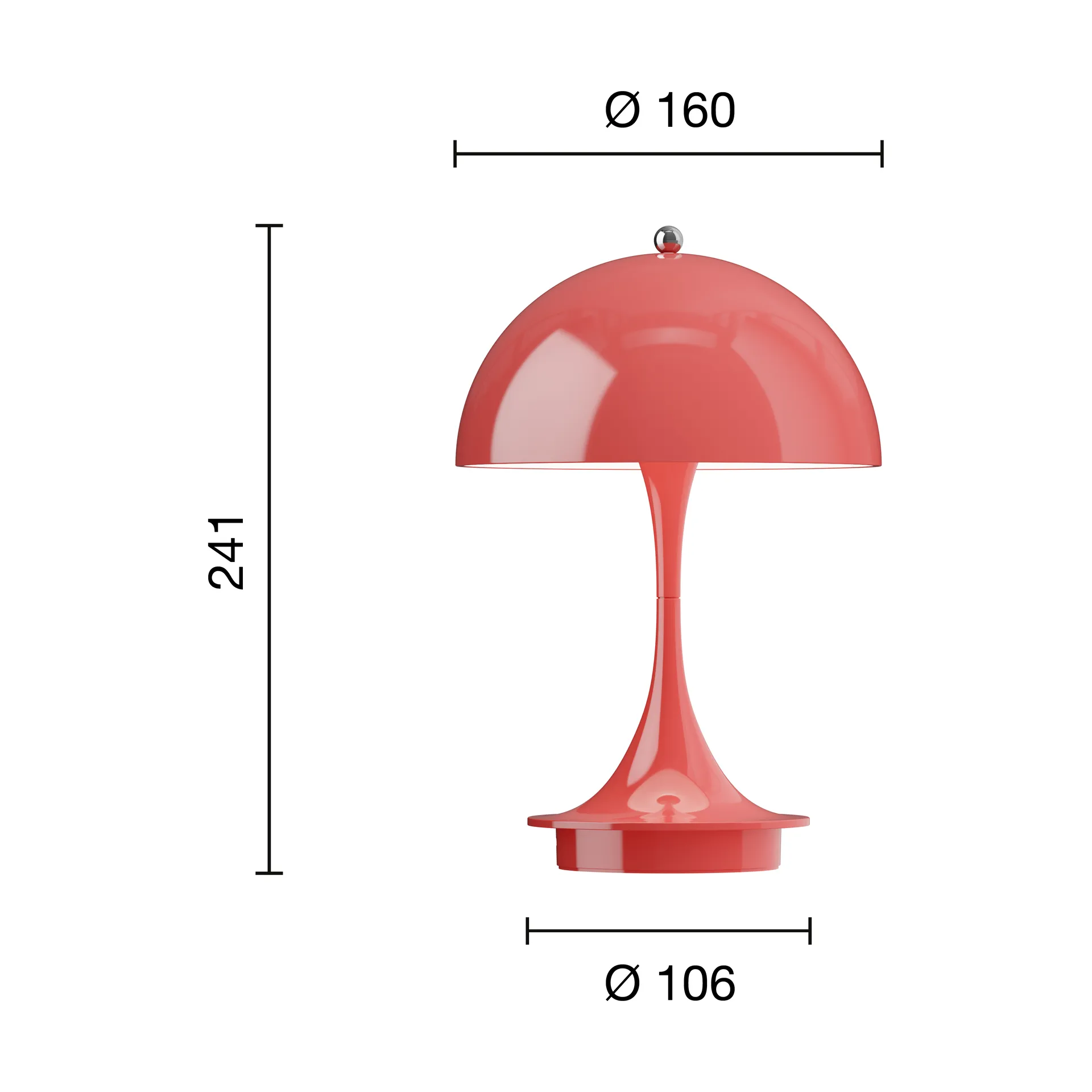 Candeeiro de mesa Panthella 160 Portable v3, Opaque coral Louis Poulsen