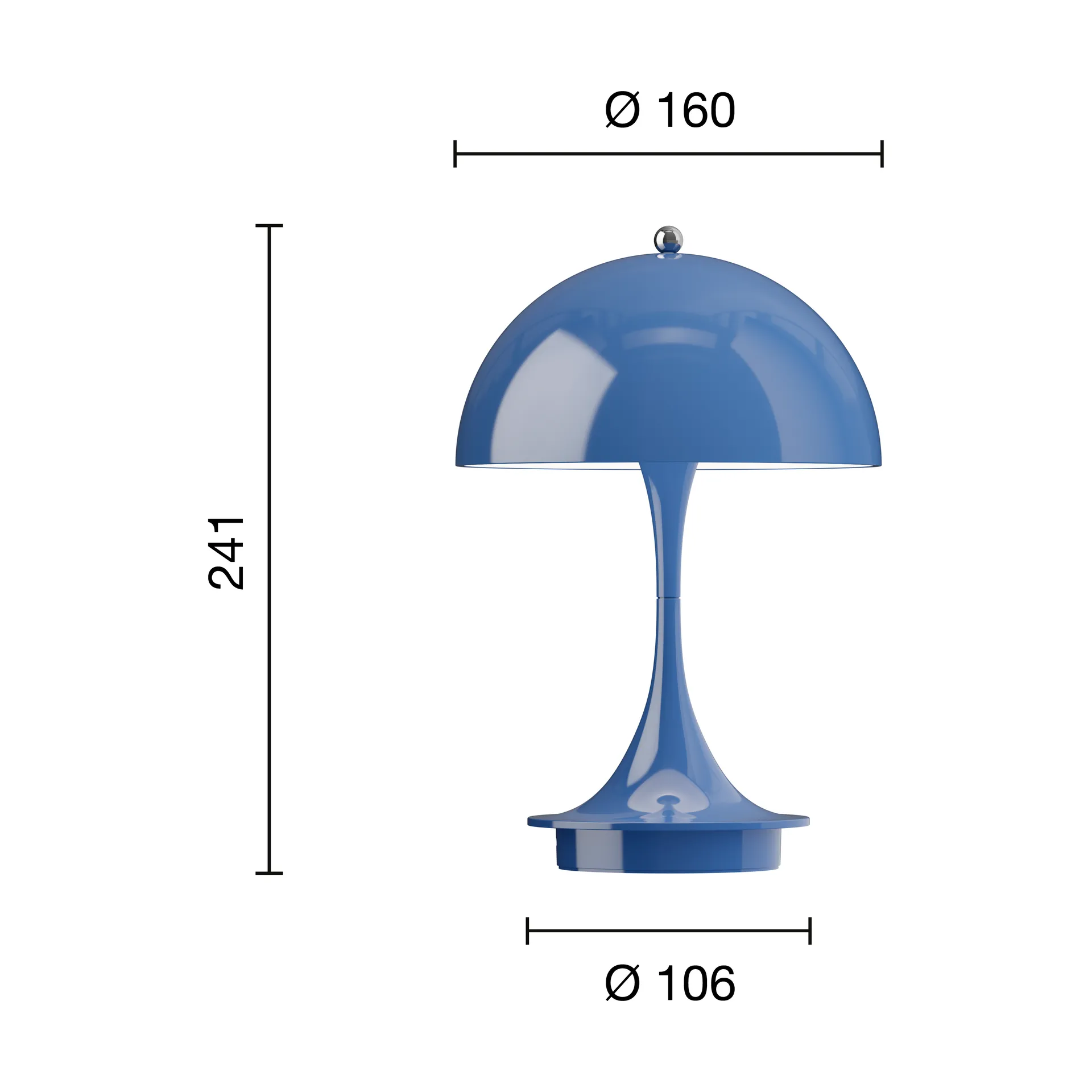 Candeeiro de mesa Panthella 160 Portable v3, Opaque indigo Louis Poulsen