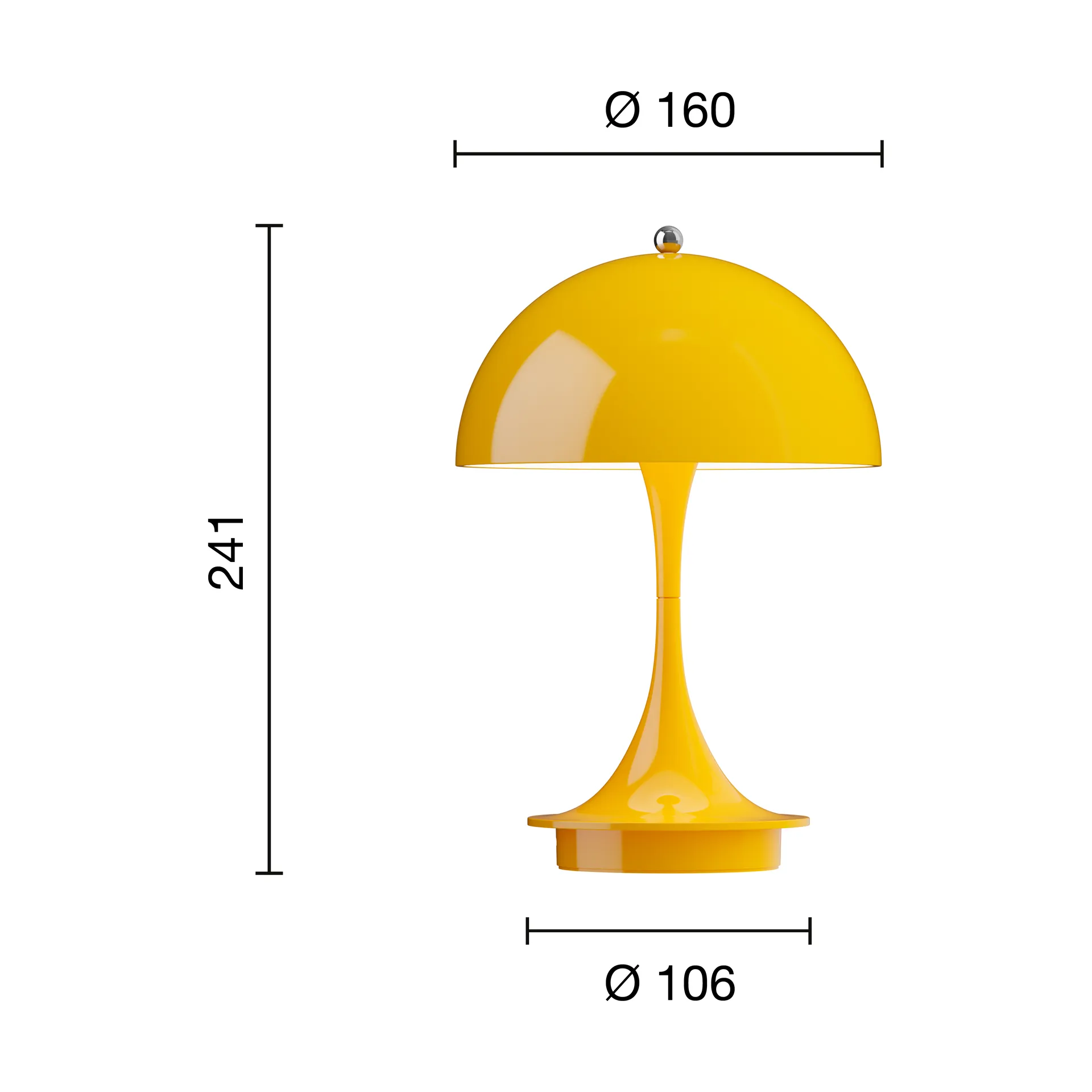 Candeeiro de mesa Panthella 160 Portable v3, Opaque yellow Louis Poulsen