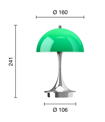 Candeeiro de mesa Panthella 160 Portable v3 - Original Opal Green - Louis Poulsen