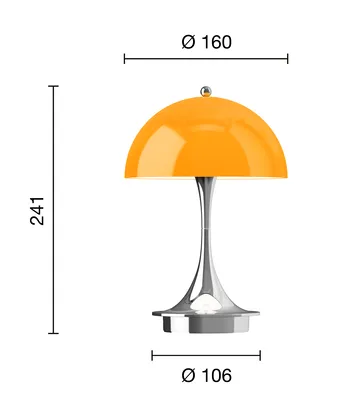 Candeeiro de mesa Panthella 160 Portable v3 - Original Opal Orange - Louis Poulsen