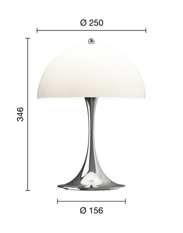 Candeeiro de mesa Panthella 250 portable - Chrome opal beige - Louis Poulsen