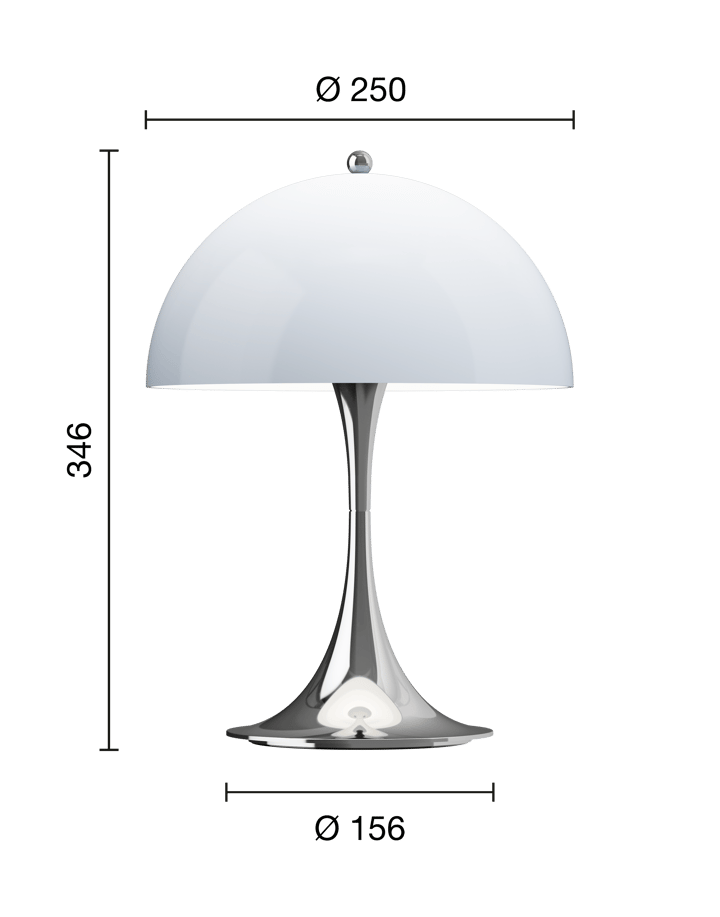 Candeeiro de mesa Panthella 250 portable, Chrome opal blue grey Louis Poulsen