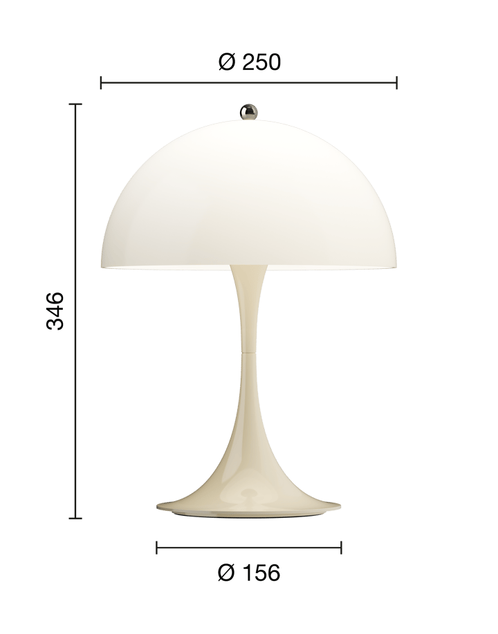 Candeeiro de mesa Panthella 250 portable, Opal beige Louis Poulsen