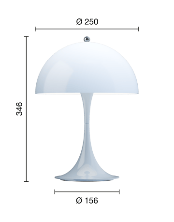 Candeeiro de mesa Panthella 250 portable - Opal pale blue - Louis Poulsen